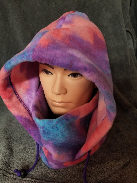 Cotton Candy Tie Dye Print Anti Pill Fleece Large Ski Helmet Cover