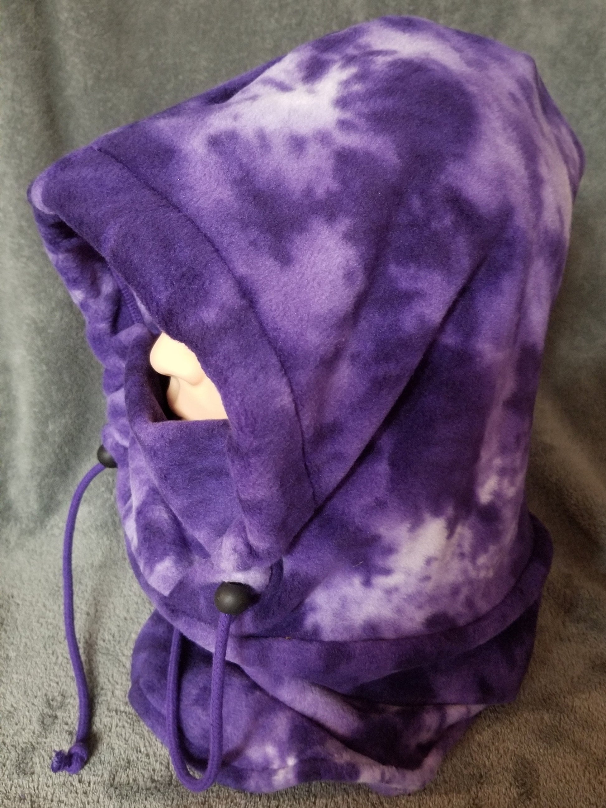 Purple and White Marble Print Anti Pill Fleece Extra Large Ski Helmet Cover