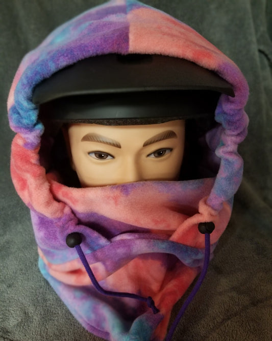Cotton Candy Tie Dye Print Anti Pill Fleece Extra Large Ski Helmet Cover