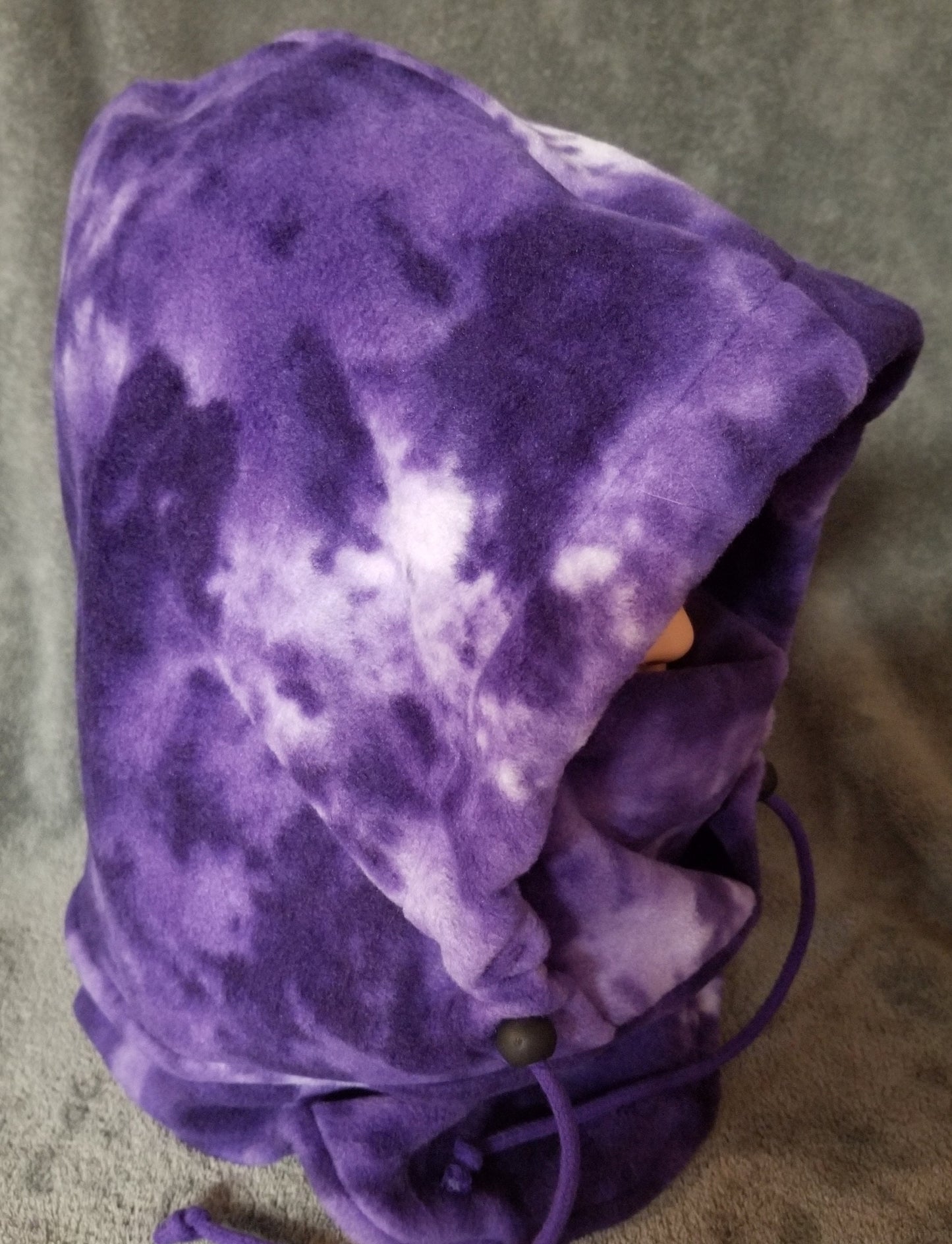 Purple and White Marble Print Anti Pill Fleece Extra Large Ski Helmet Cover