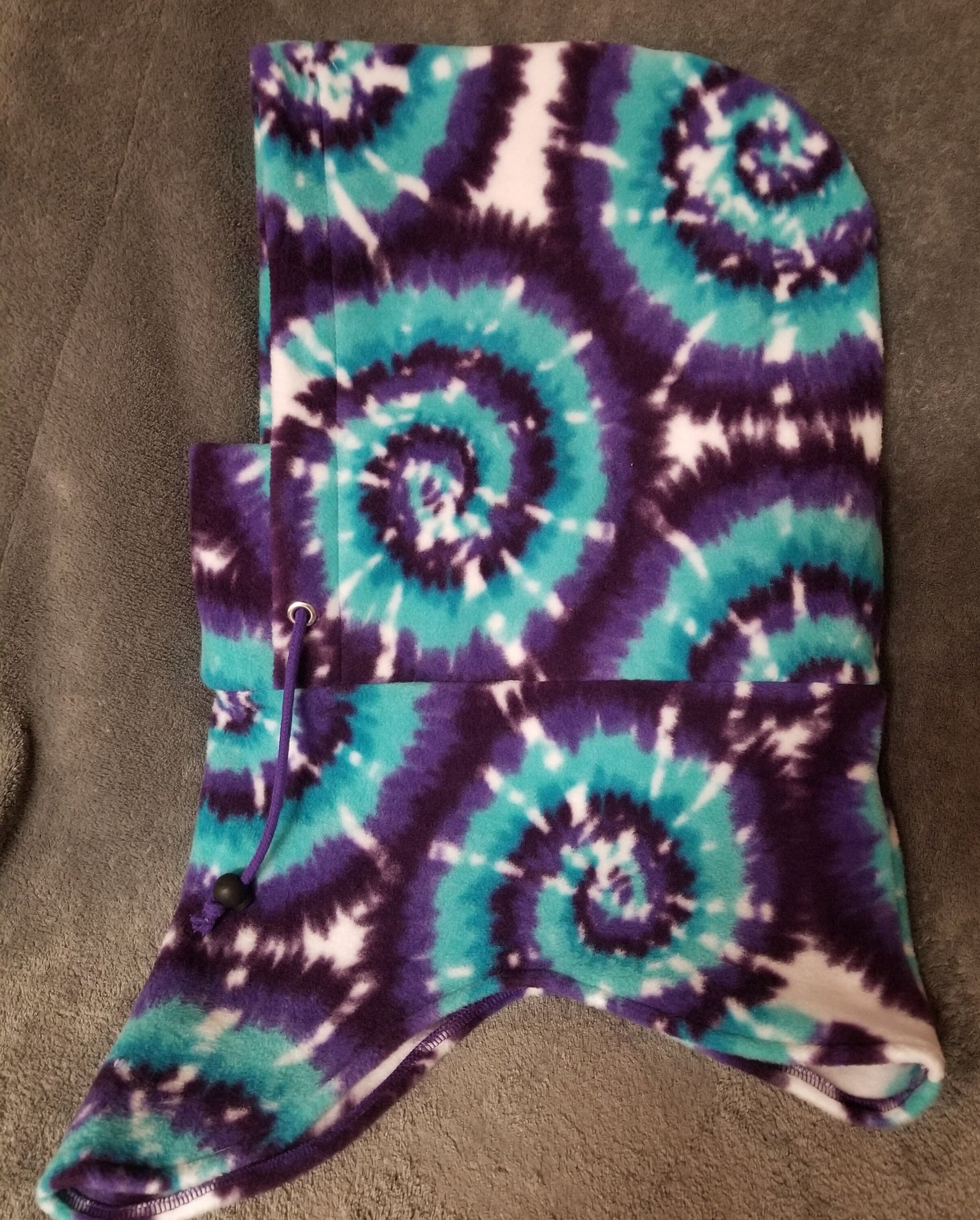 Purple Sunburst Tie Dye Print Anti Pill Fleece Extra Large Ski Helmet Cover