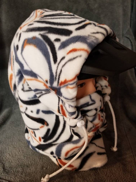 Floral Sketch Print Anti Pill Fleece Extra Large Ski Helmet Cover