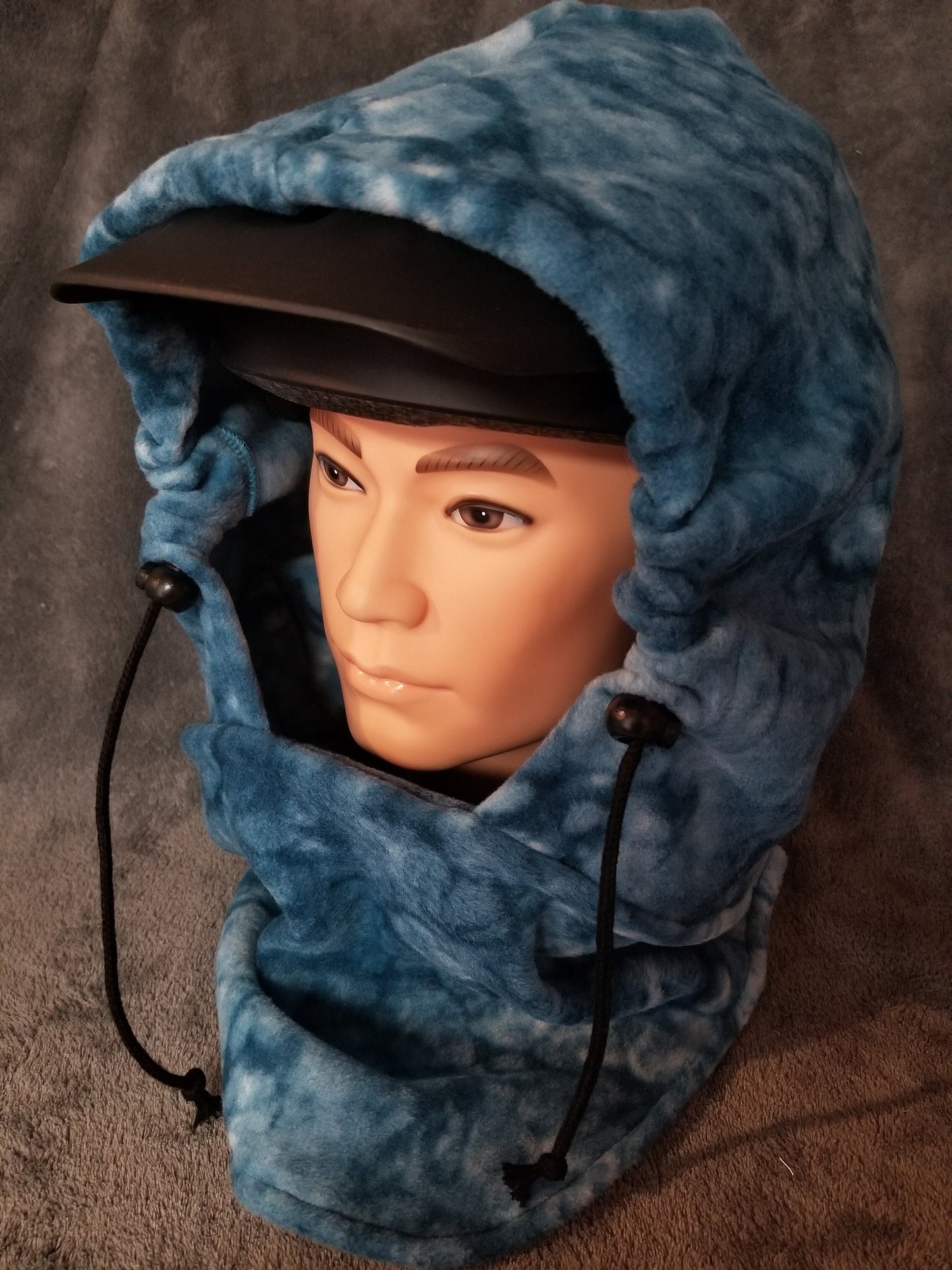 Teal Marble Anti Pill Extra Large Fleece Ski Helmet Cover