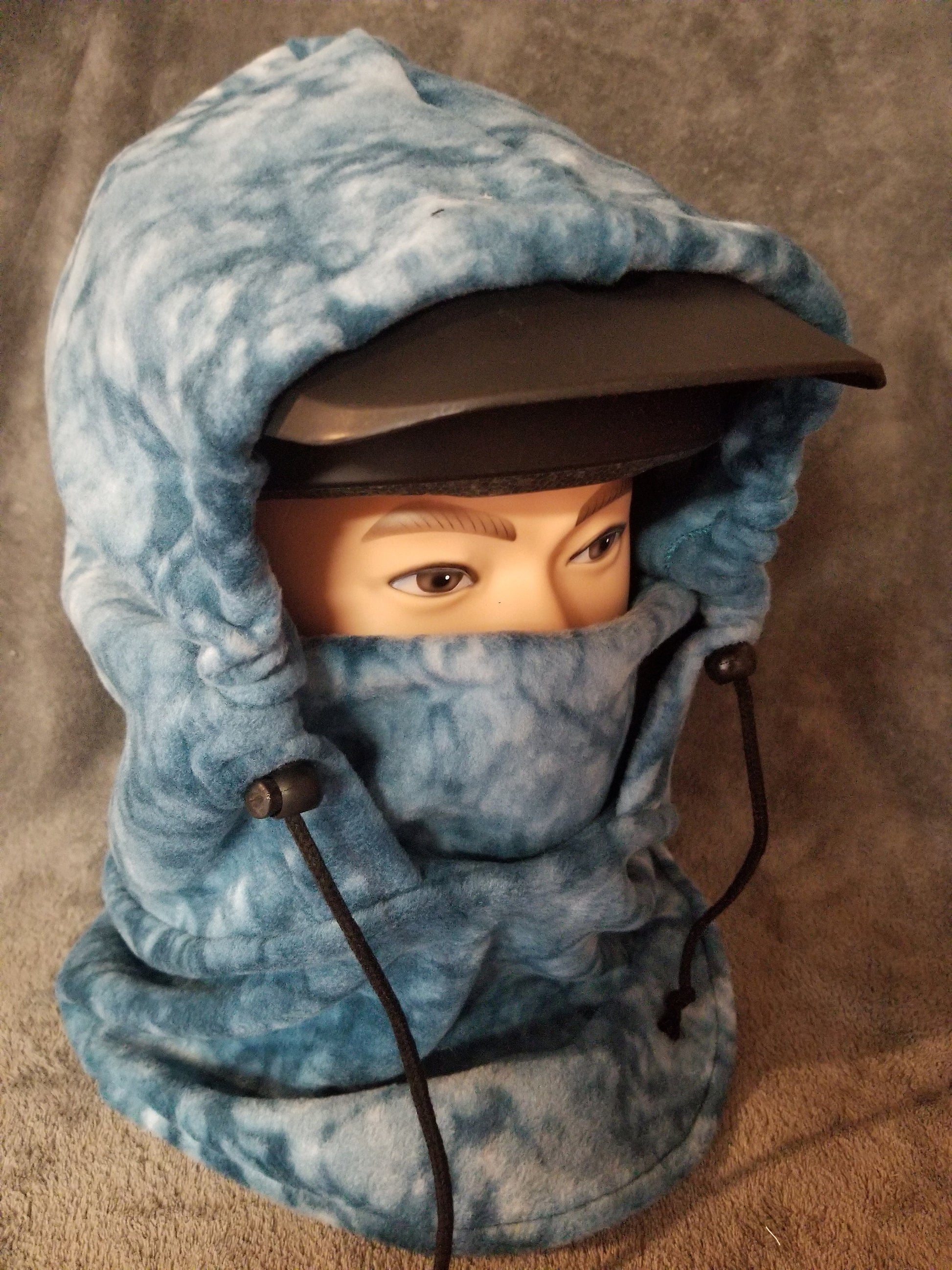 Teal Marble Anti Pill Extra Large Fleece Ski Helmet Cover