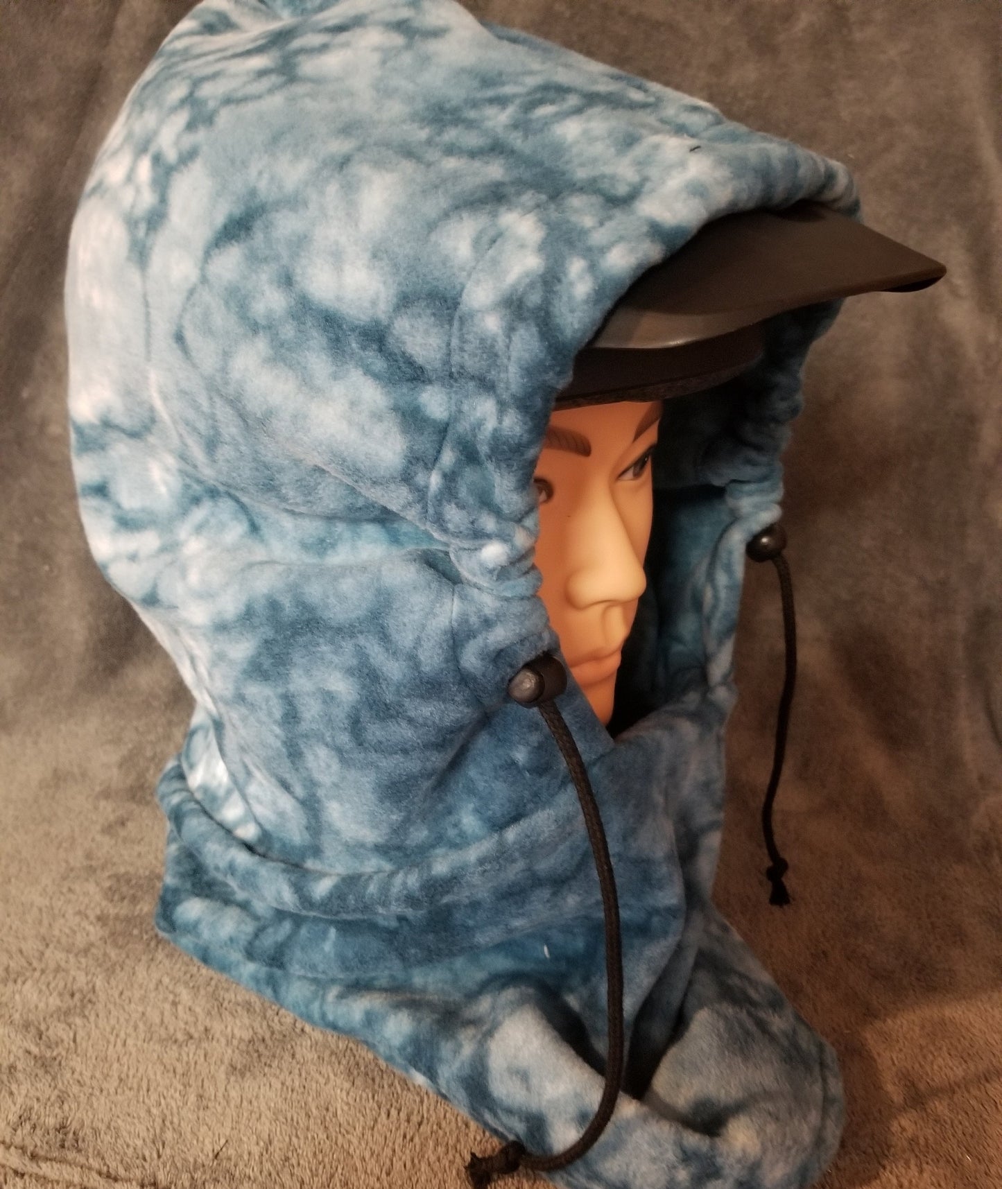 Teal Marble Anti Pill Fleece Ski Helmet Cover