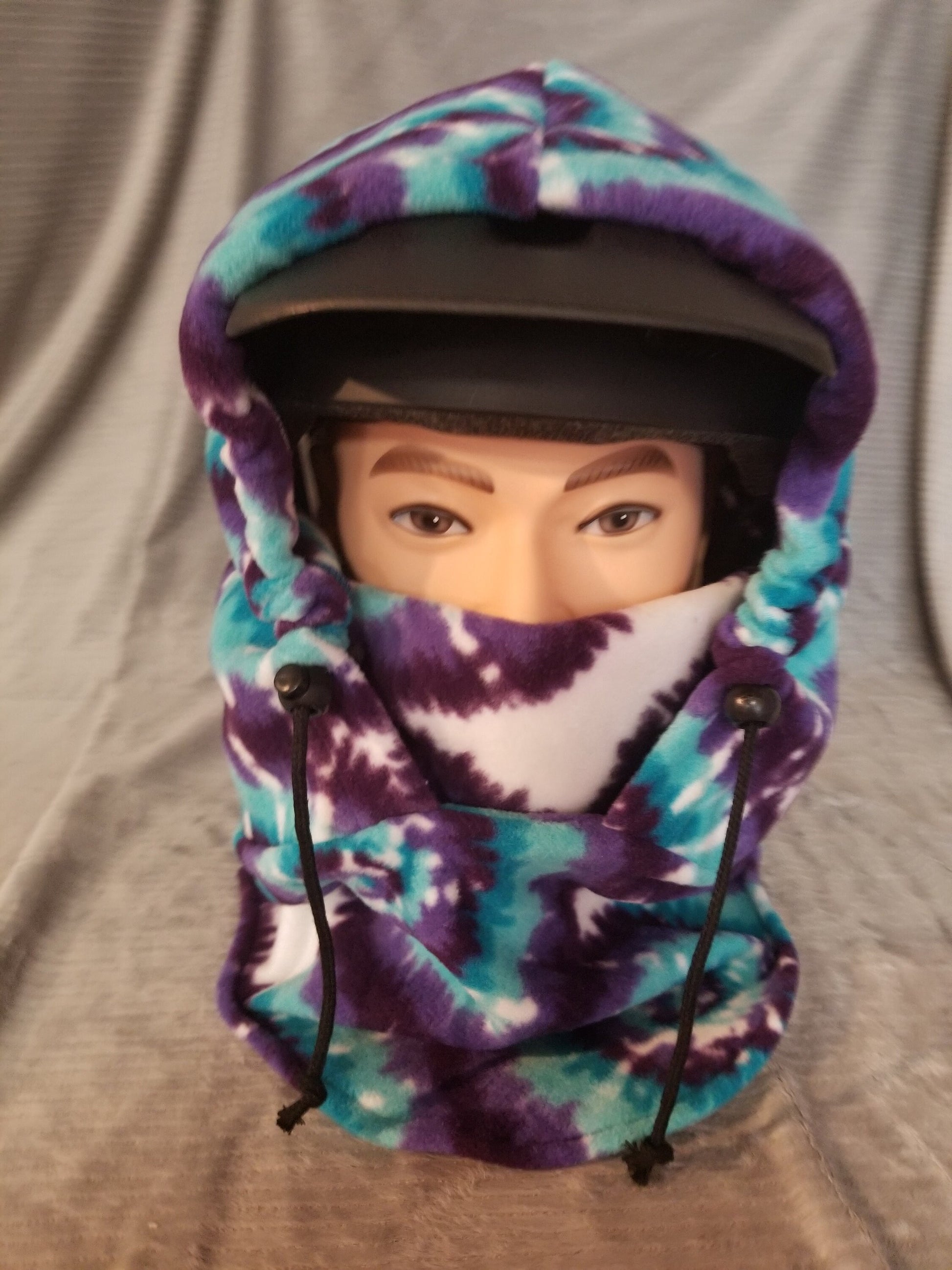 Purple Sunburst Tie Dye Print Anti Pill Fleece Extra Large Ski Helmet Cover