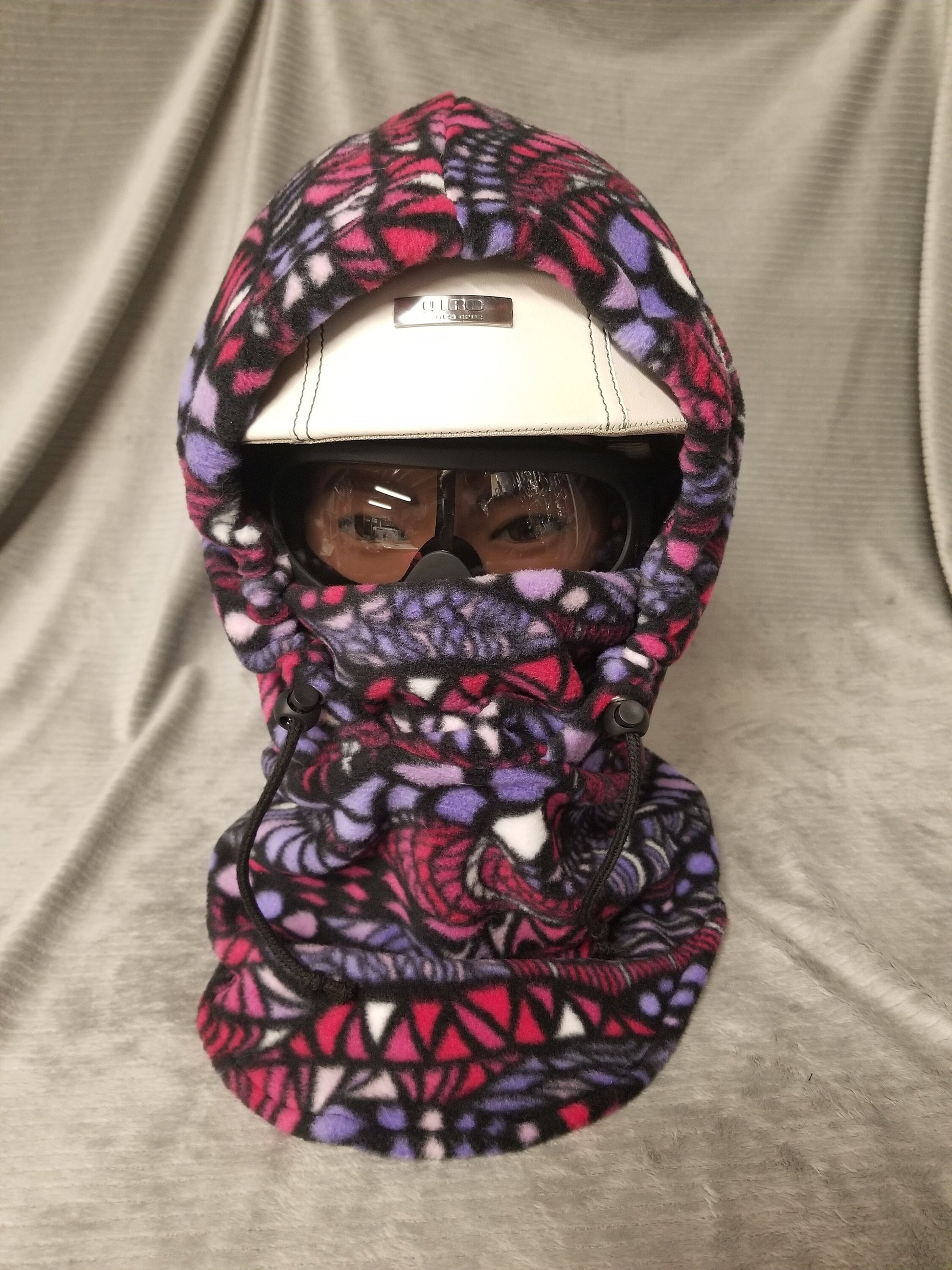 Zentangle Pinks Print Anti Pill Fleece Extra Large Ski Helmet Cover