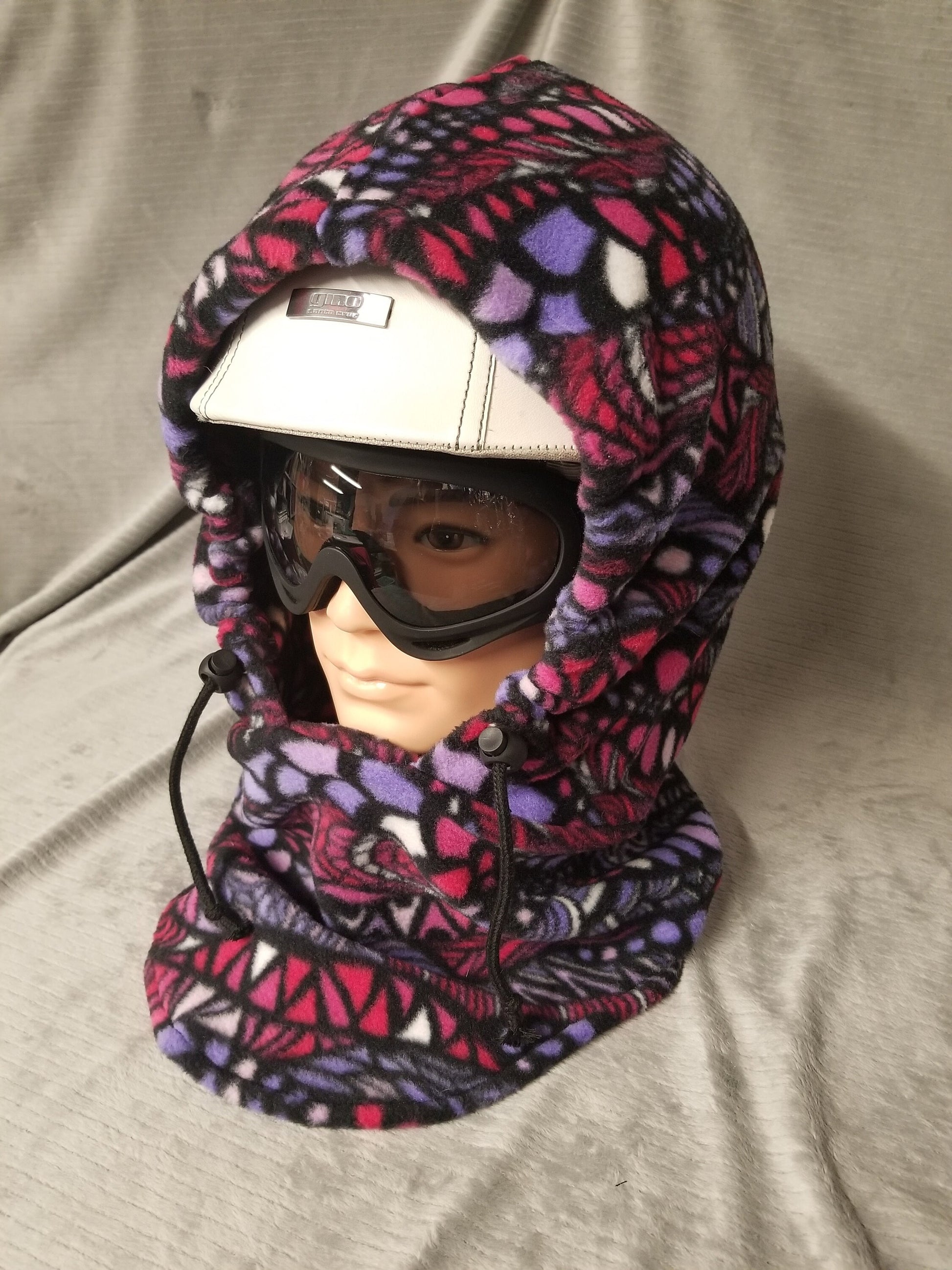 Zentangle Pinks Print Anti Pill Fleece Extra Large Ski Helmet Cover