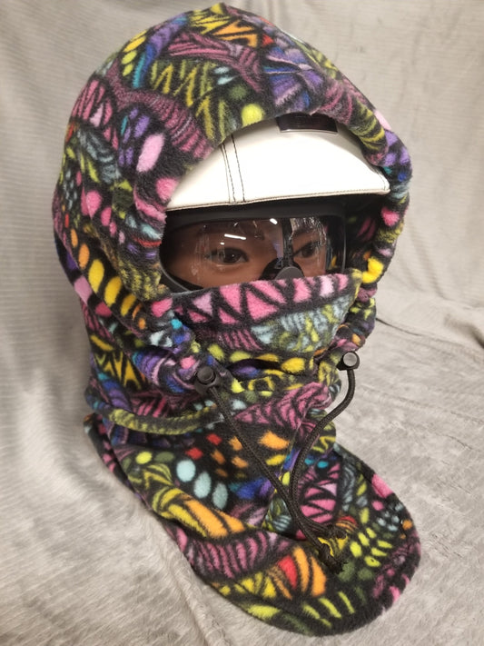 Zentangle Rainbow Print Anti Pill Fleece Extra Large Ski Helmet Cover