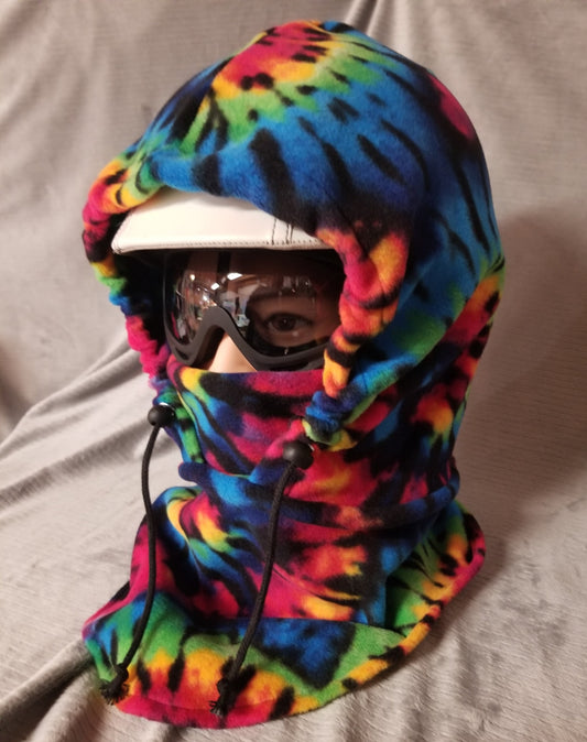 Rainbow Sunburst Tie Dye Print Anti Pill Fleece Extra Large Ski Helmet Cover