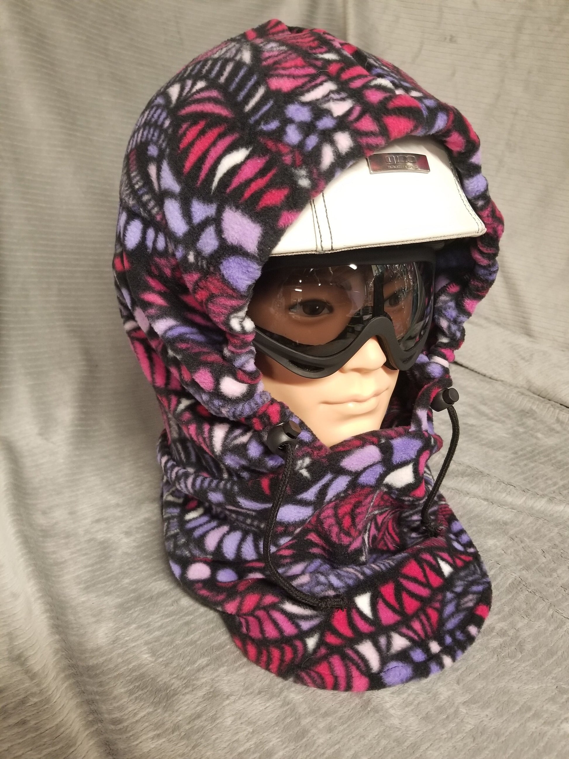 Zentangle Pinks Print Anti Pill Fleece Extra Large Ski Helmet Cover