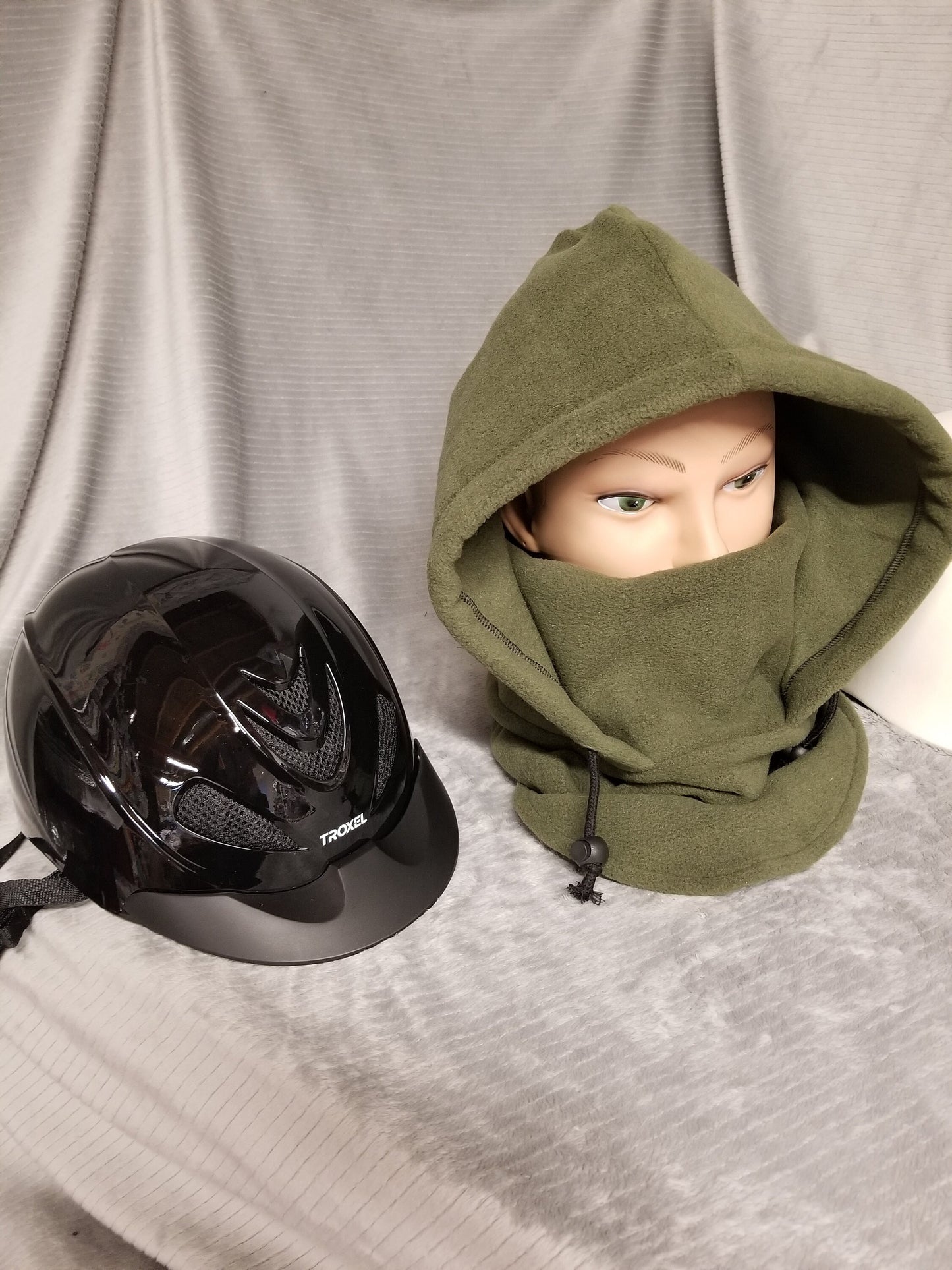 Rifle Green Large Anti Pill Plush Fleece Ski Helmet Cover