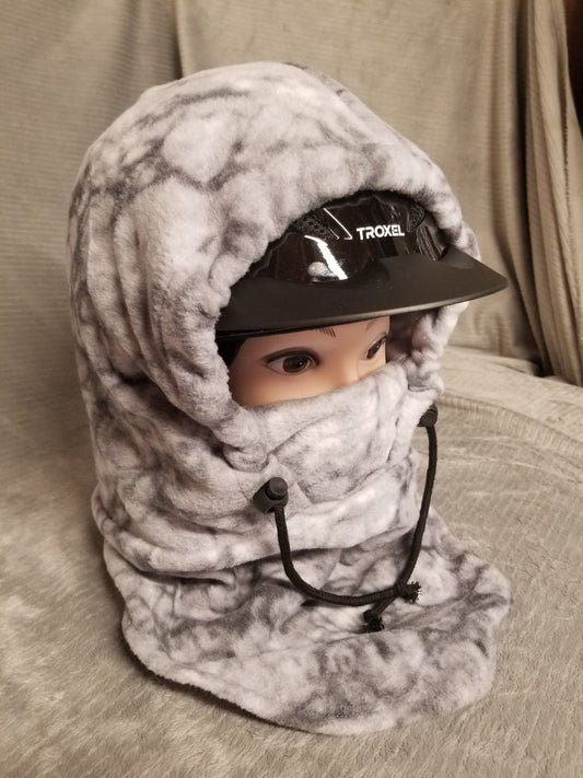 Gray Marble Large Anti Pill Fleece Ski Helmet Cover