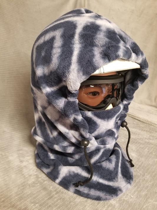 Blue Geometric Soft Luxe Fleece Extra Large Ski Helmet Cover