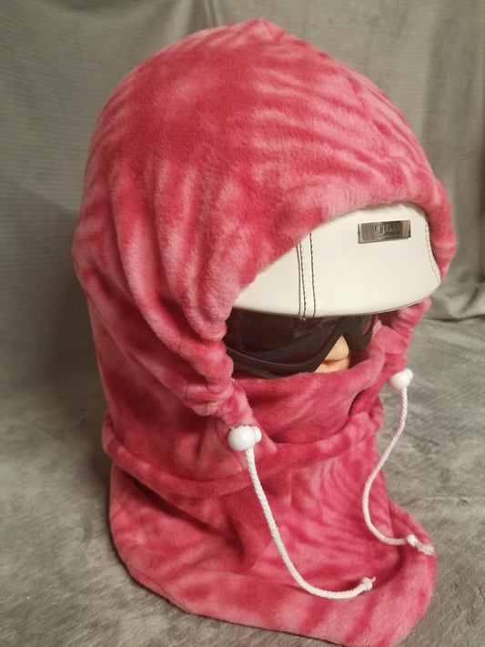 Pink Burst Anti Pill Plush Fleece Ski Helmet Cover