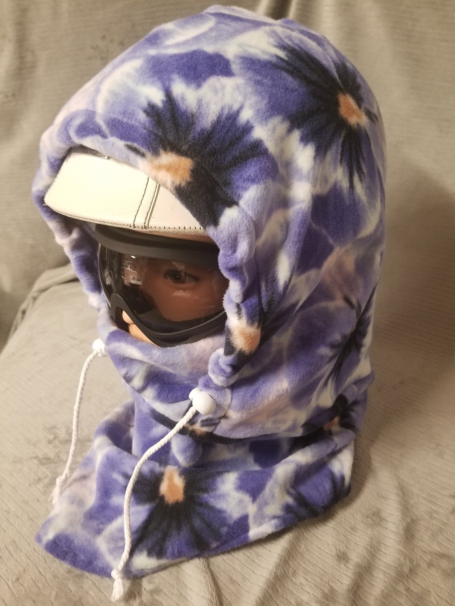 Purple Pansy Anti Pill Plush Fleece Ski Helmet Cover