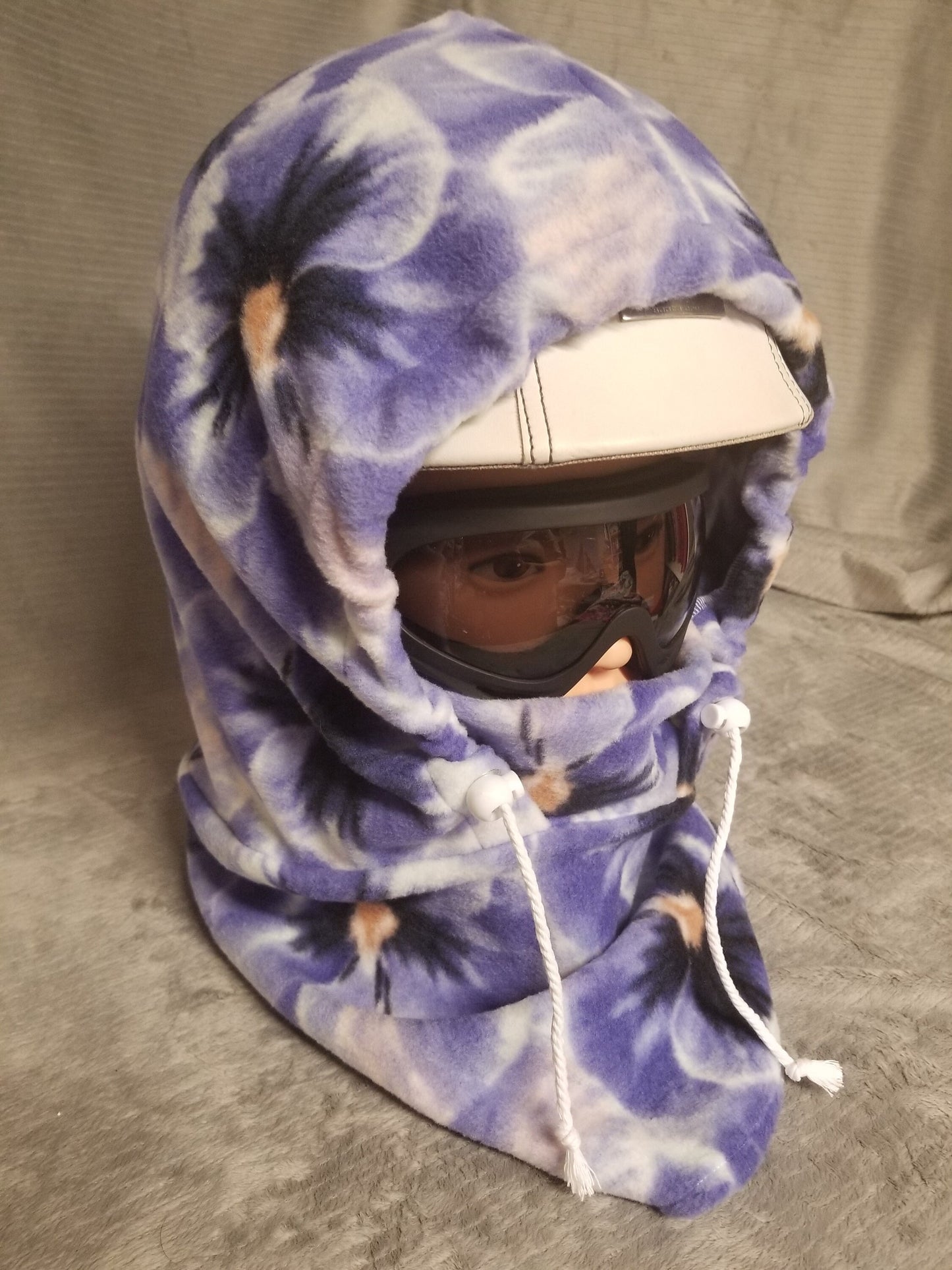 Purple Pansy Anti Pill Plush Fleece Ski Helmet Cover