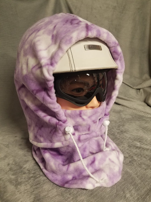 Purple Marble Anti Pill Extra Large Fleece Ski Helmet Cover