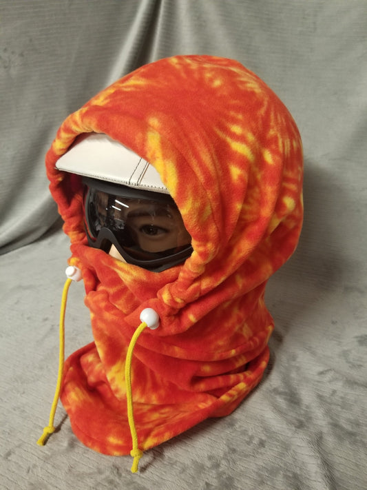 Sunburst Tie Dye Anti Pill Fleece Extra Large Ski Helmet Cover