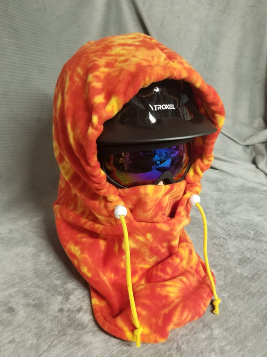 Sunburst Tie Dye Anti Pill Fleece Large Ski Helmet Cover