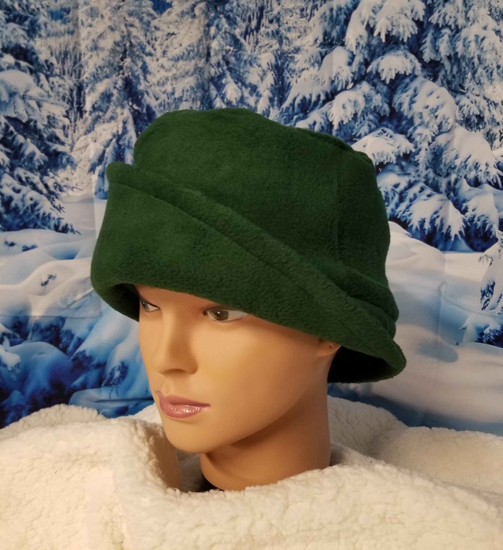 Green Fleece Winter Flapper Hat