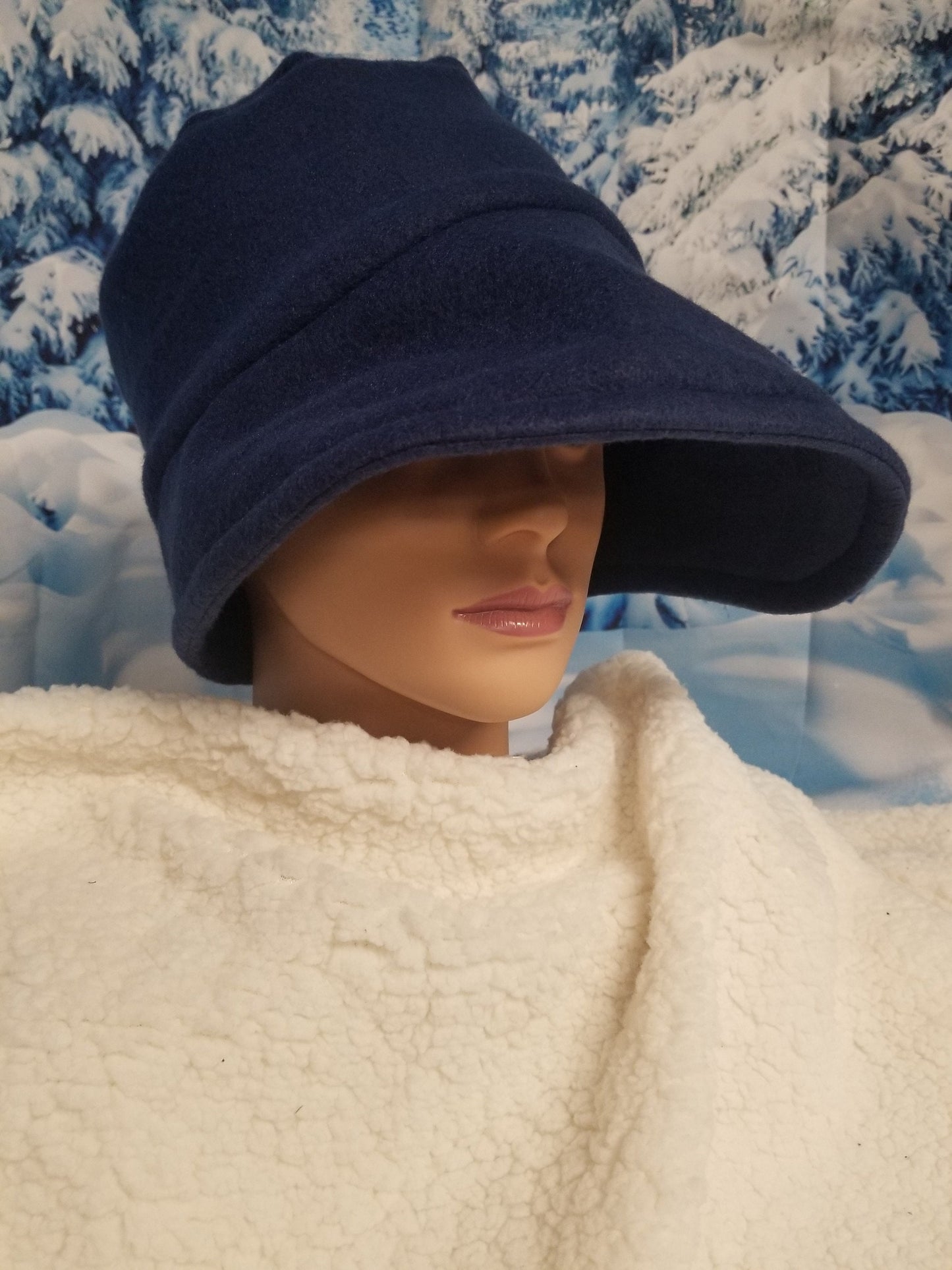 Navy Blue Blizzard Fleece Winter Flapper Hat