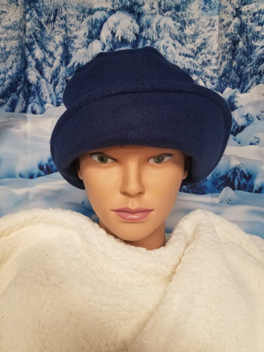 Navy Blue Blizzard Fleece Winter Flapper Hat