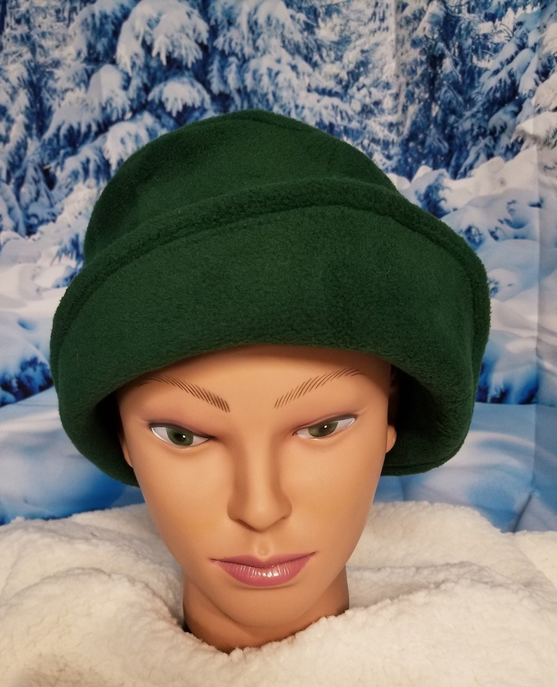 Green Fleece Winter Flapper Hat