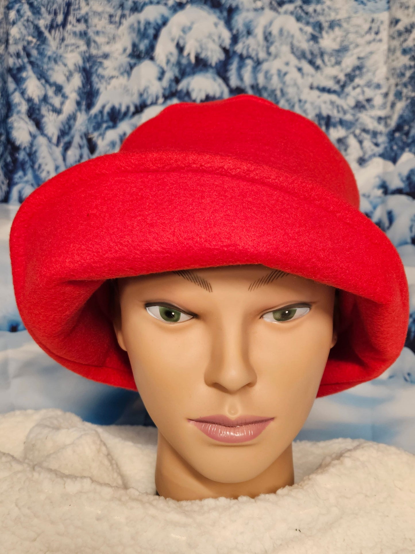 Red Polar Fleece Fleece Winter Flapper Hat