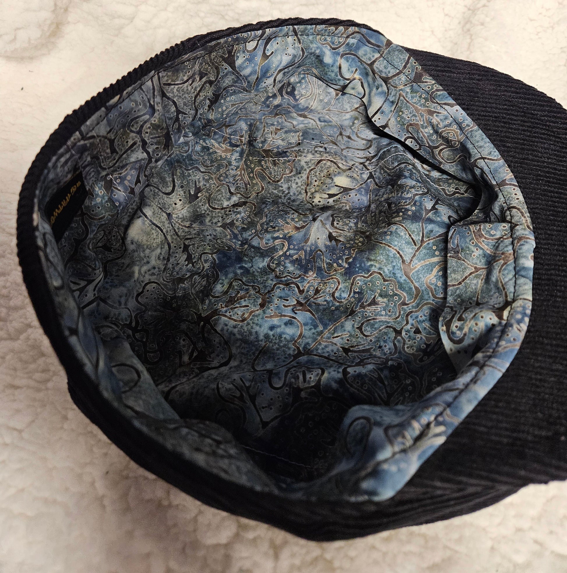 Black Corduroy Flat Cap
