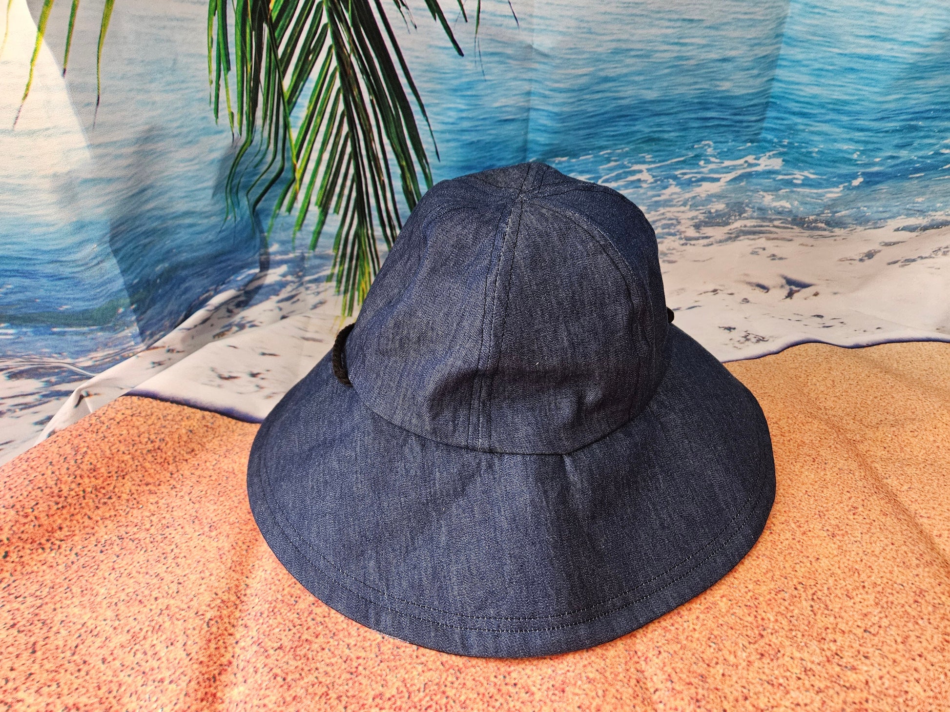 Dragonfly Print Reversible Lightweight Jean Sun Hat, Wide Brim Cotton Summer Hat, Summer Floppy Hat, Foldable Wide Brim Hat, Reversible Hat