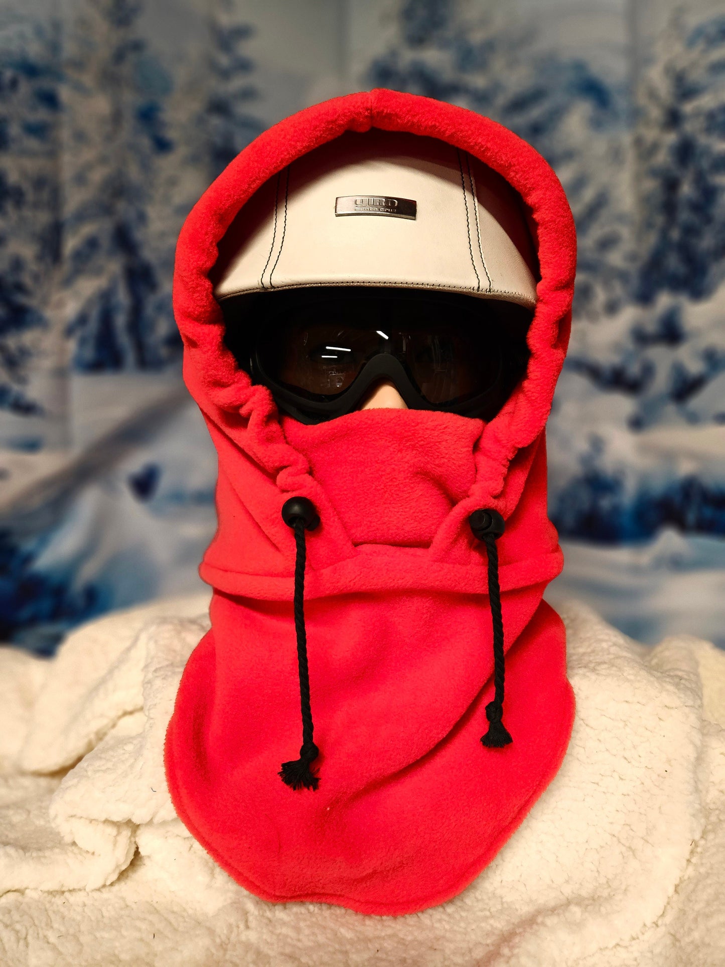 Red Anti Pill Extra Large Fleece Ski Helmet Cover