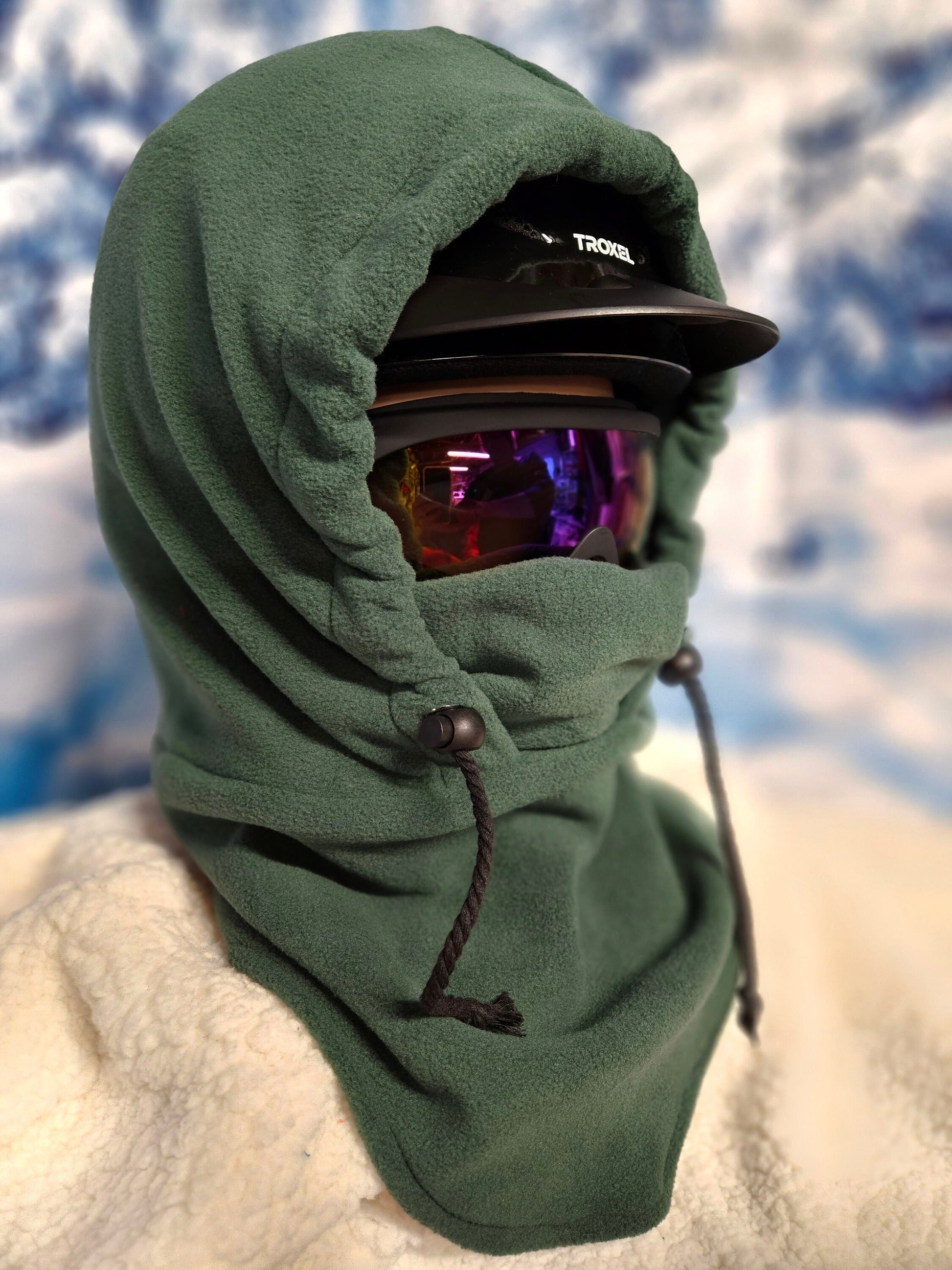 Pineneedle Green Large Anti Pill Ski Helmet Cover