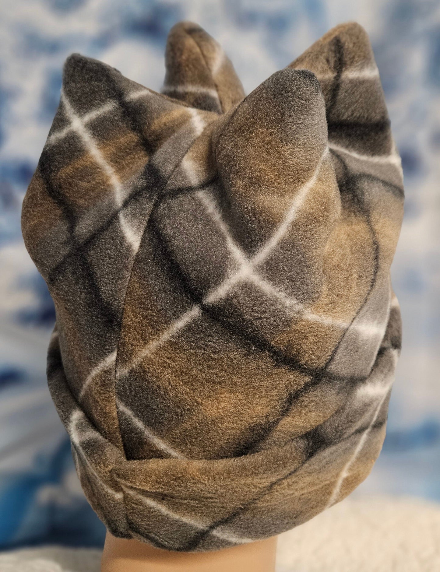 Brown Plaid 4 Point Fleece Winter Retro Hat