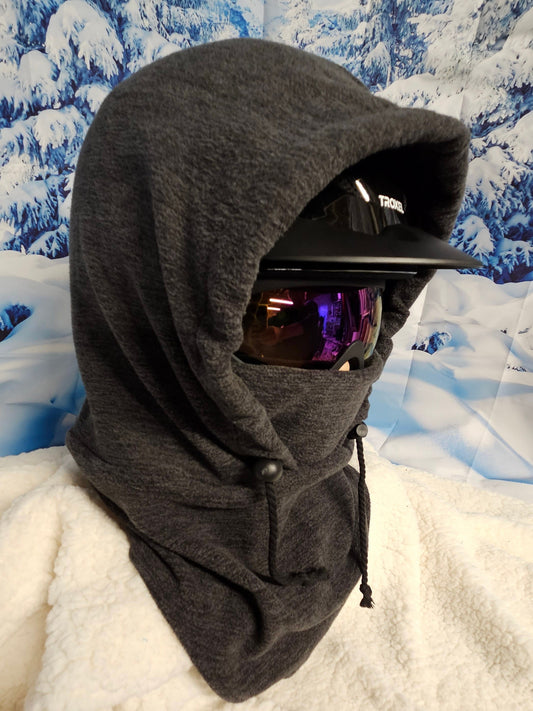 Dark Gray, Charcoal Gray Anti Pill Fleece Large Ski Helmet Cover