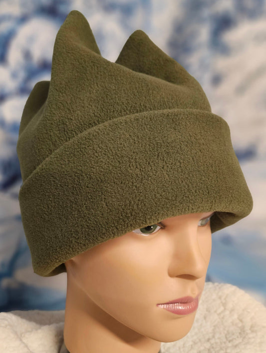 Rifle Green 4 Point Fleece Winter Retro Hat