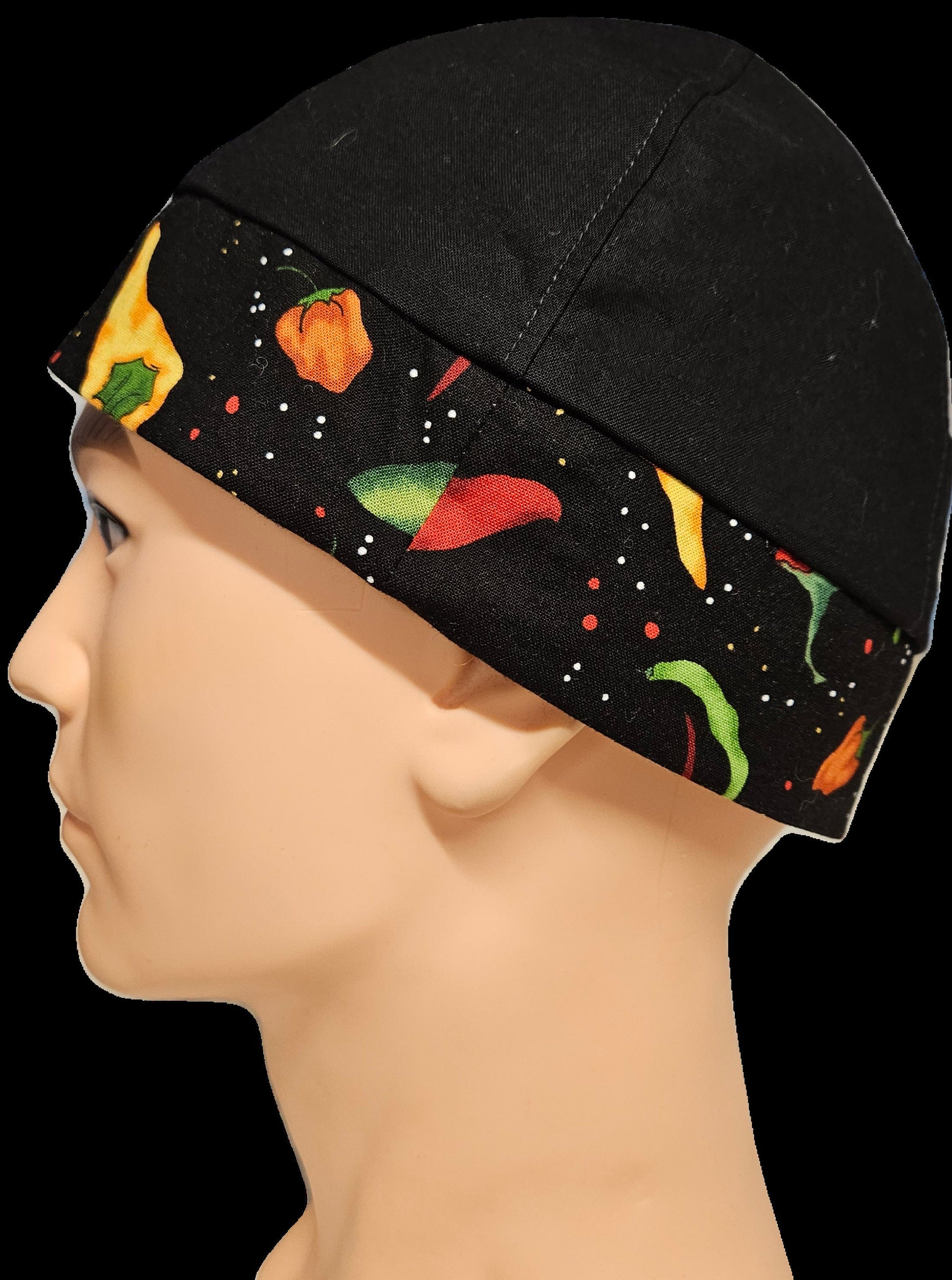 Fishing Lures and Beige Reversible Fitted Scrub Cap