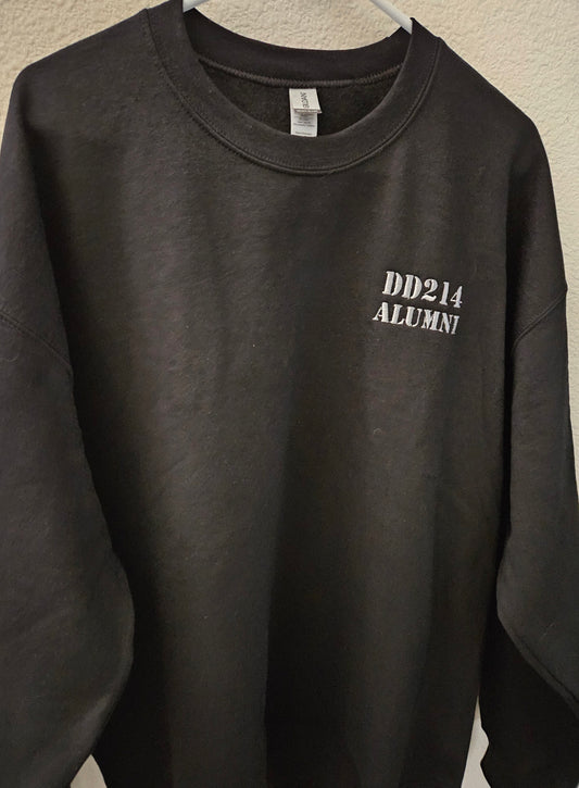 Black DD214 ALUMNI Embroidered Sweatshirt