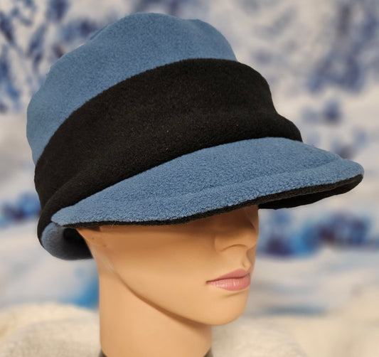 Blue with Black Band Fleece Winter Fashion Hat