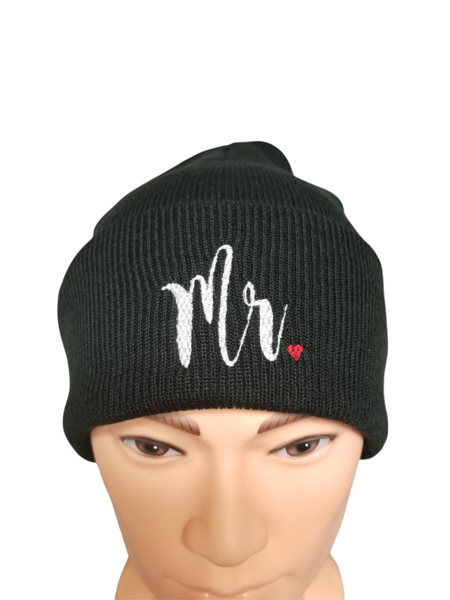 Couples Embroidered Beanie, Mr and Mrs Embroidered Beanie, Wedding Gift, Anniversary Gift, Gift for Him, Gift for Her, Gift for Couples