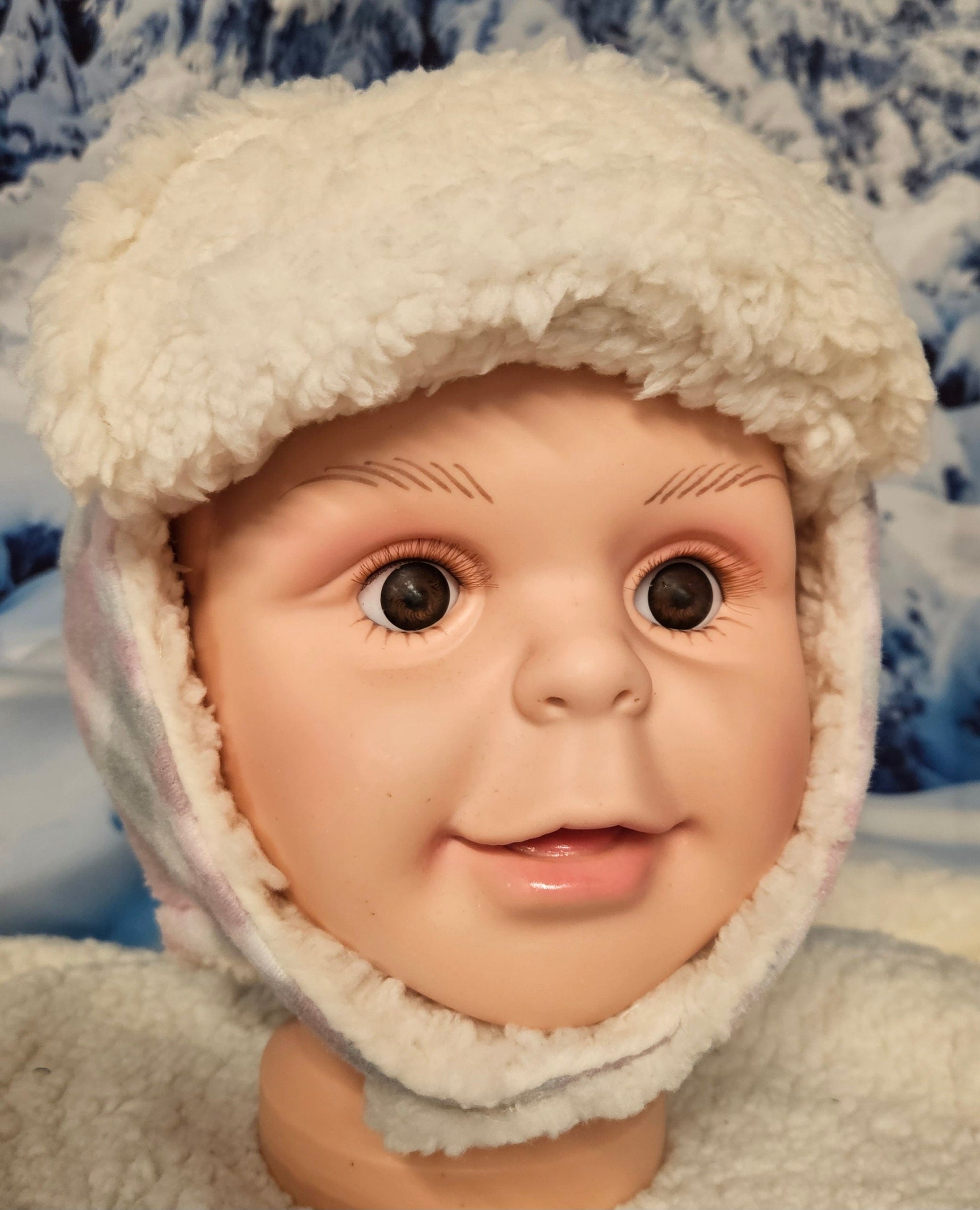 Pink and Gray Plaid Children's Winter Hat