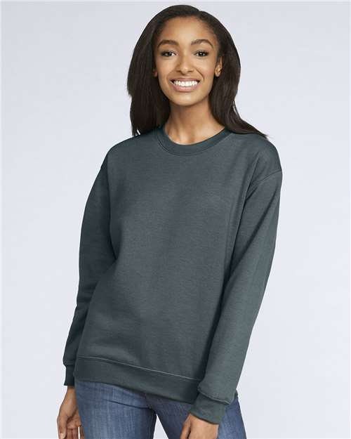 Dark Heather Homebody Embroidered Sweatshirt with Silver Lettering, Cozy Homebody Crew neck Sweatshirt