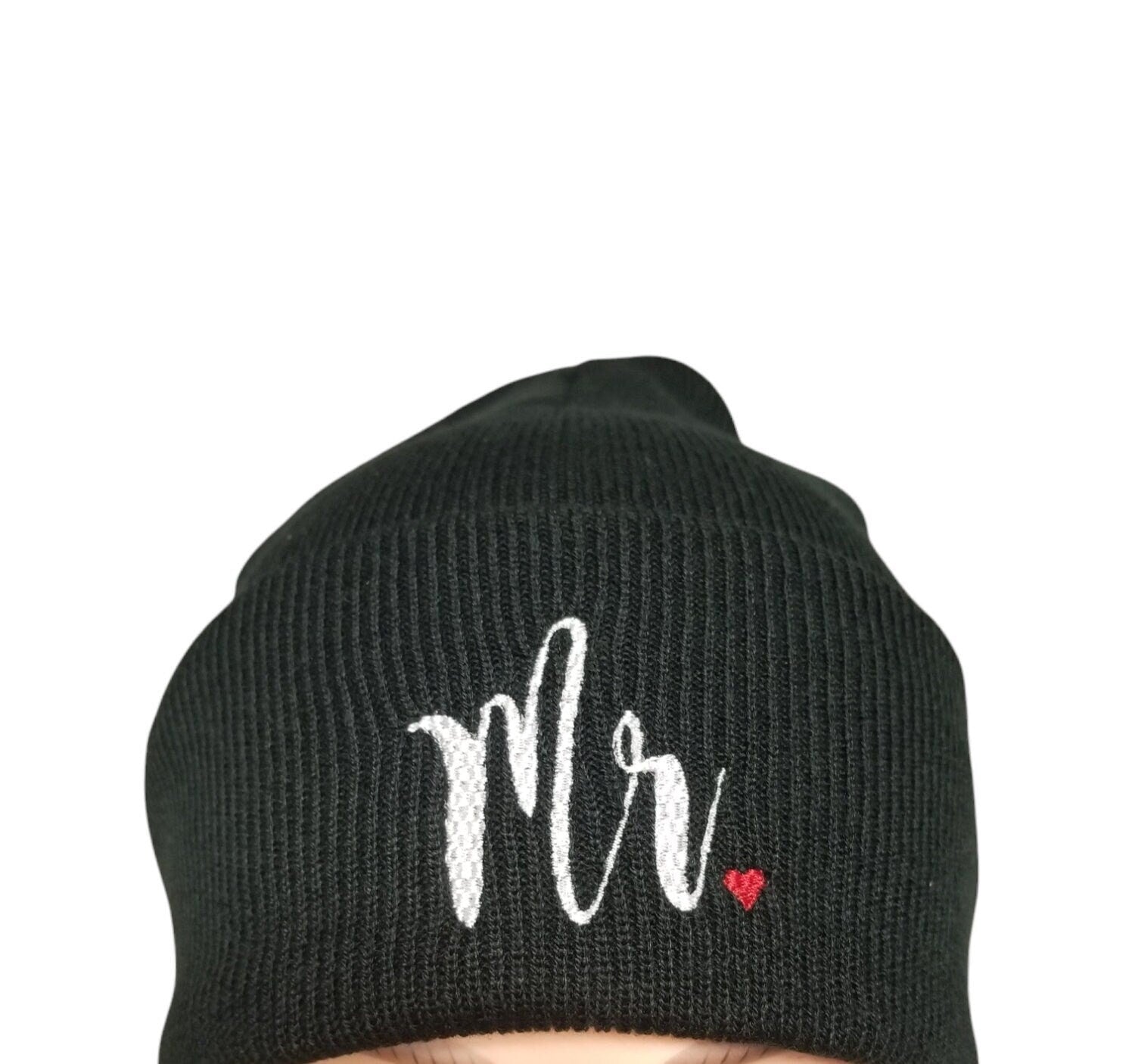 Couples Embroidered Beanie, Mr and Mrs Embroidered Beanie, Wedding Gift, Anniversary Gift, Gift for Him, Gift for Her, Gift for Couples