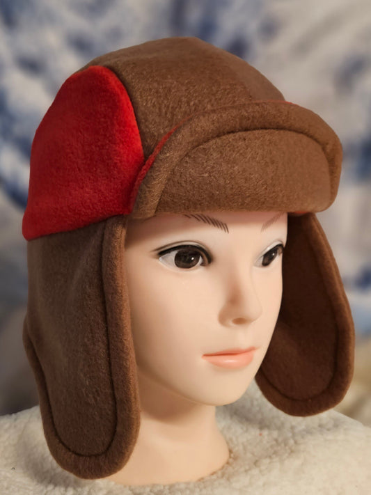 Brown and Red Accent Adult Winter Hat