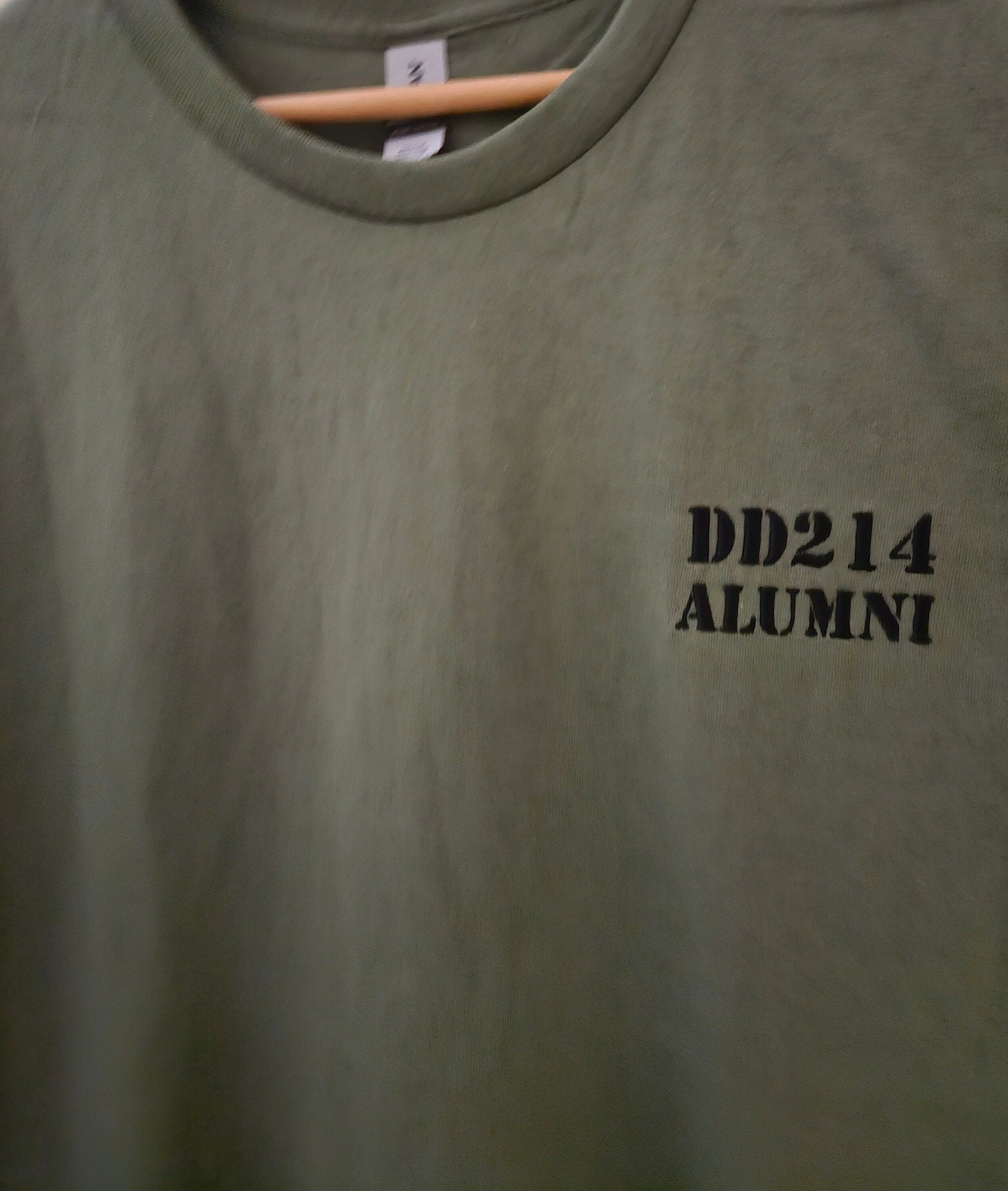 Military Green DD214 ALUMNI Embroidered T shirt