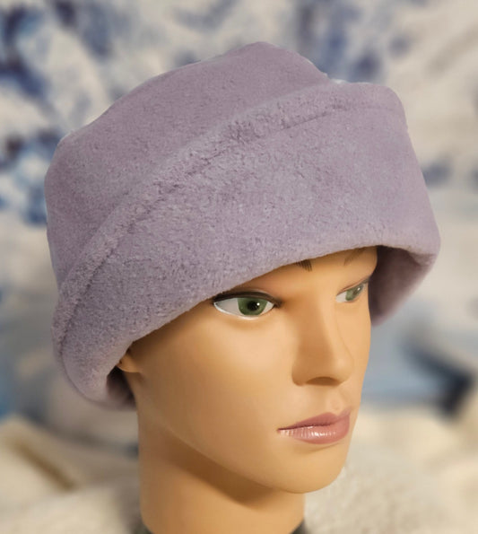Lilac Fleece Winter Flapper Hat