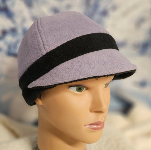 Lilac Fleece with Black Fleece Band Fall and Winter Fashion Hat