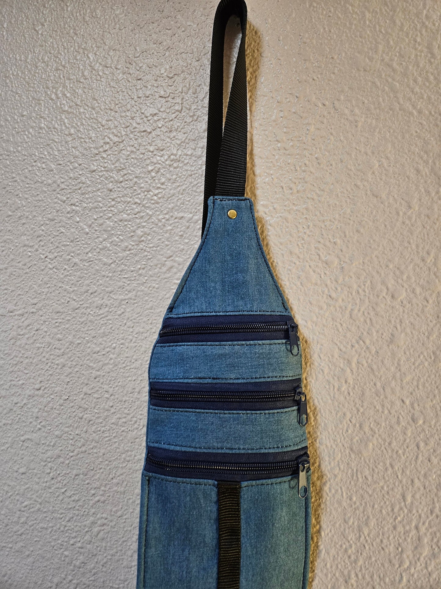 Blue Jean Tri Sling Bag, Crossbody Sling, Travel Sling