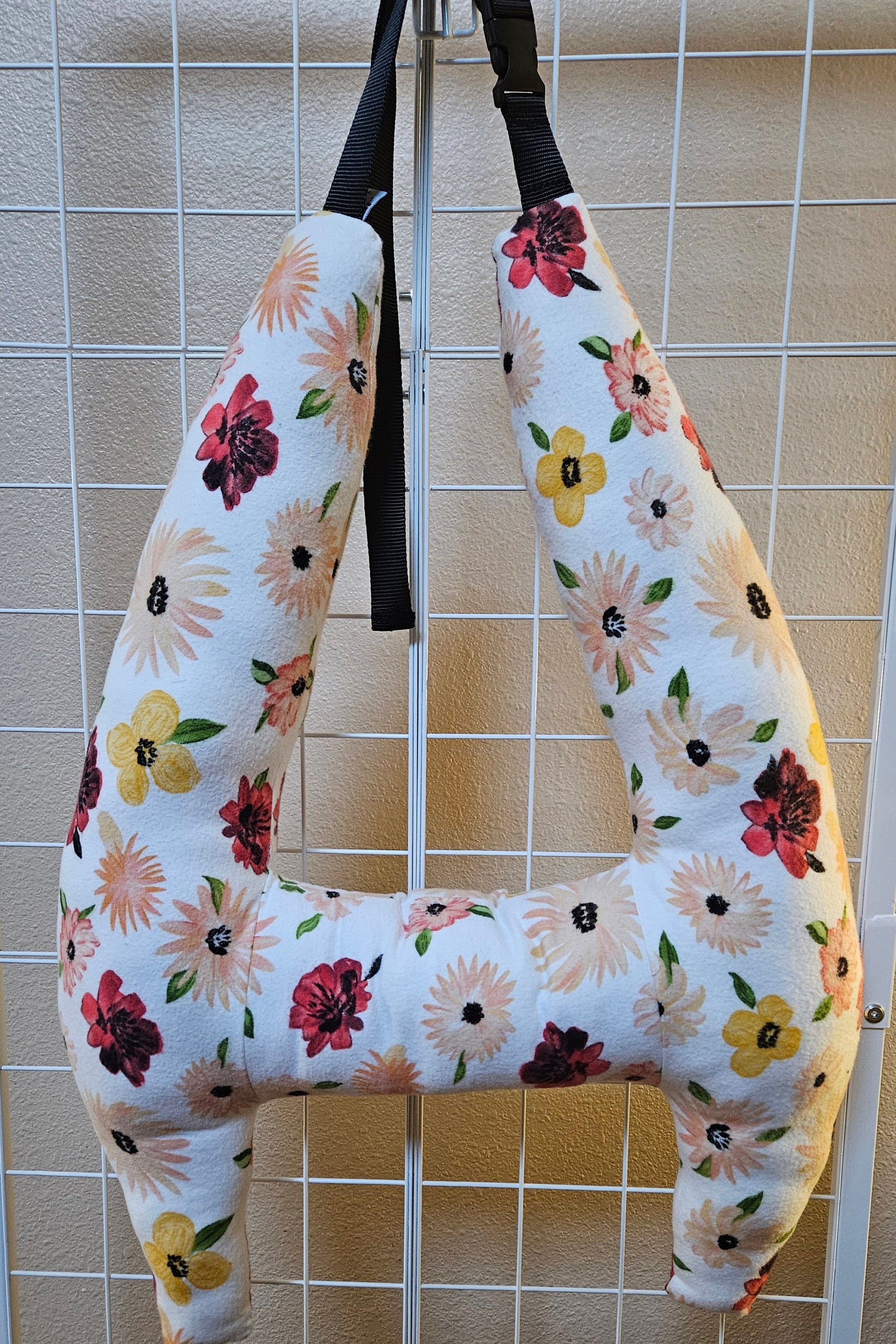 H Pillow with Flower Print; Car Seat Pillow; Travel Pillow