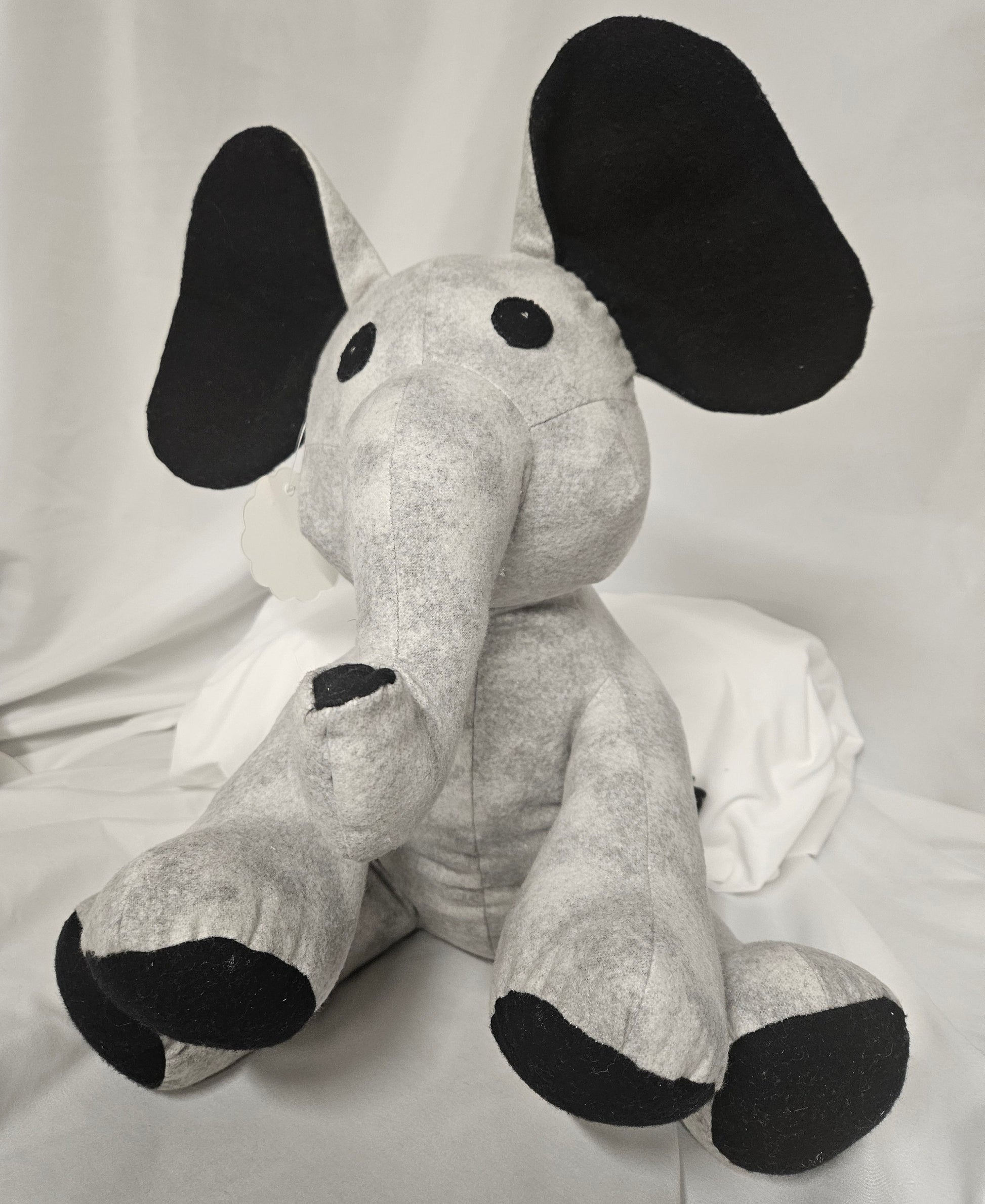 Gray and White Stuffed Elephant
